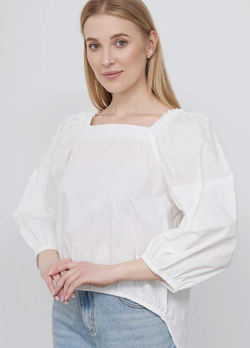 Блузка из хлопка с перфорацией GRIOL
