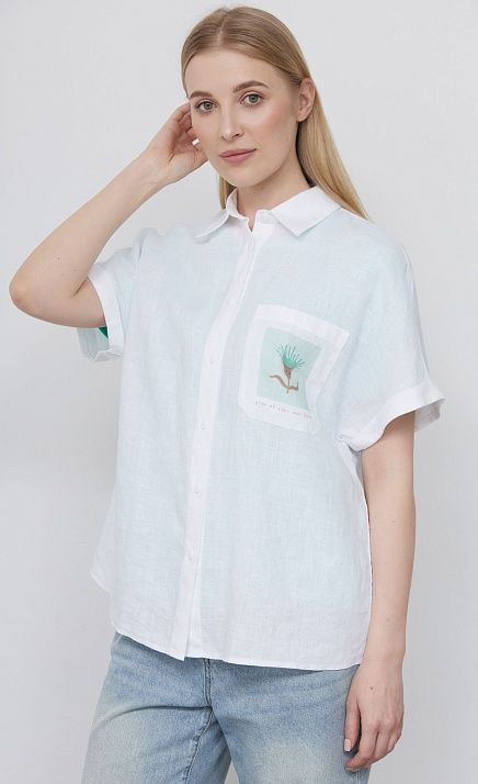 Рубашка льняная с печатью GRIOL