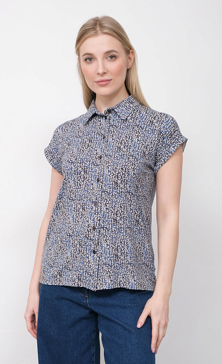 Блузка трикотажная с цветочным принтом GRIOL Блузка трикотажная с цветочным принтом GRIOL