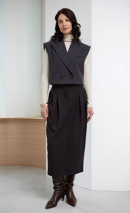  GRIOL. Юбка жен. 350076.03312.1199P коричневый/черный 