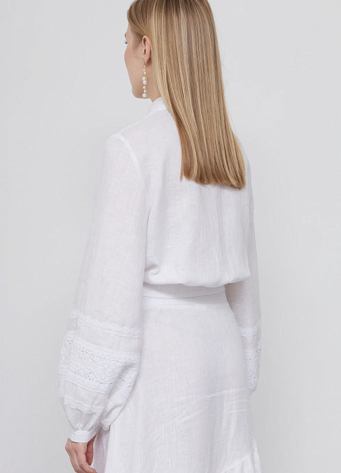 Блузка льняная с декором GRIOL