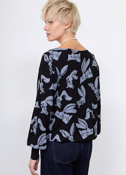Блуза жен. 311036Г.03312.8278А Черныйсерый  (1)