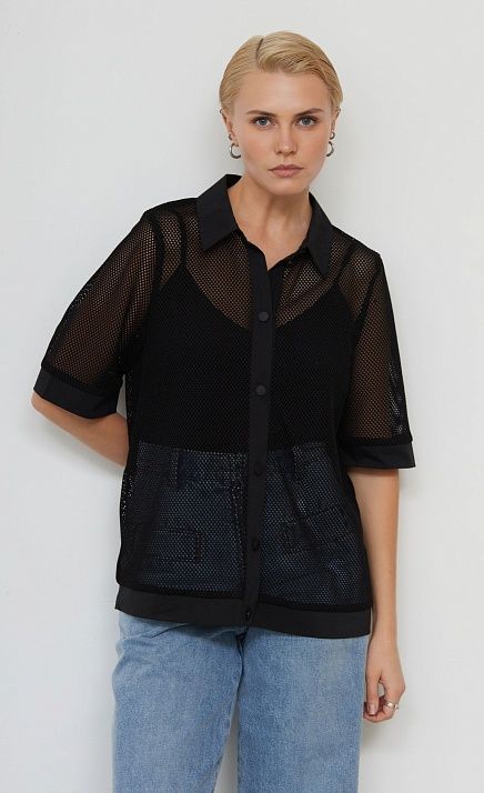 Рубашка оверсайз из сетки GRIOL