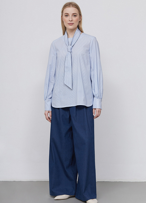 Блузка в полоску с галстуком GRIOL