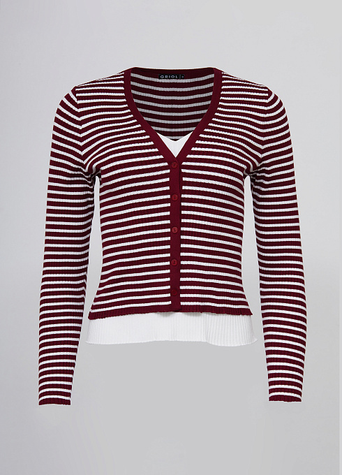  GRIOL. Джемпер жен. 310509.33303.4802S Бордово-молочный GRIOL