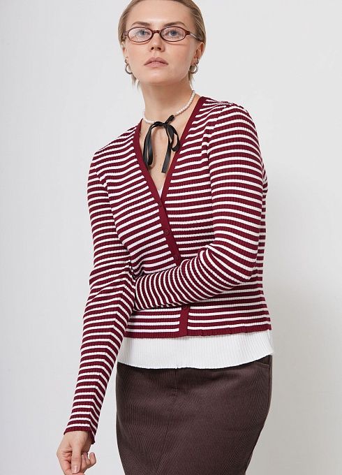  GRIOL. Джемпер жен. 310509.33303.4802S Бордово-молочный GRIOL