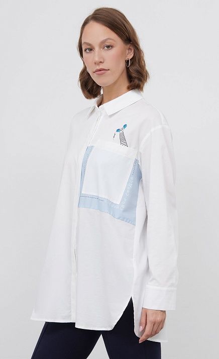 Рубашка oversize с печатью GRIOL Рубашка oversize с печатью GRIOL