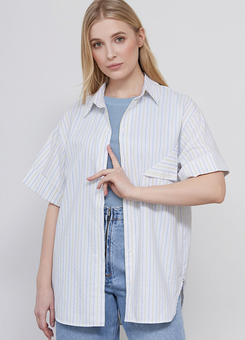 Рубашка oversize с декоративным карманом GRIOL