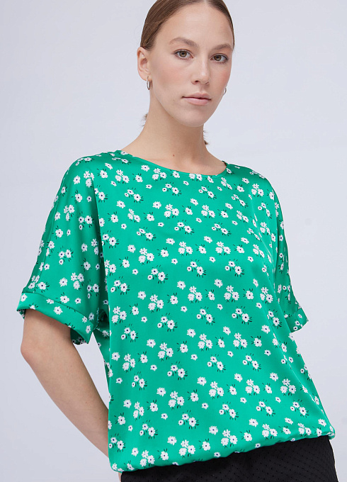 Блузка из атласа на резинке GRIOL