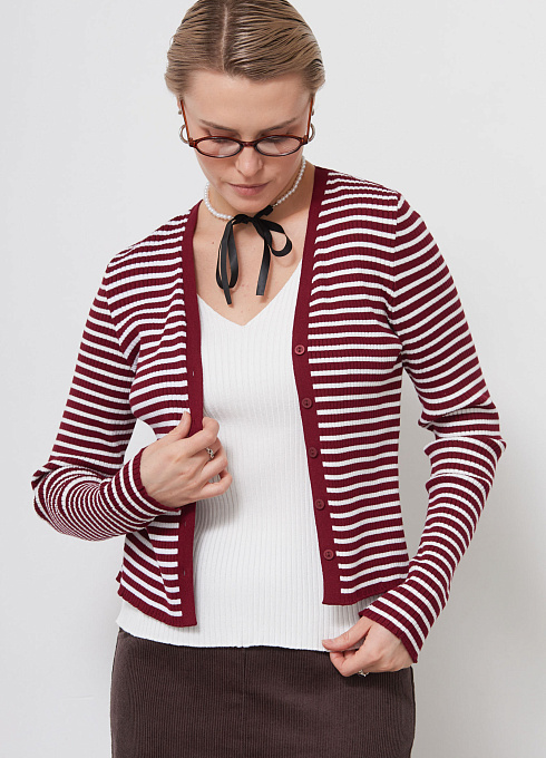  GRIOL. Джемпер жен. 310509.33303.4802S Бордово-молочный GRIOL