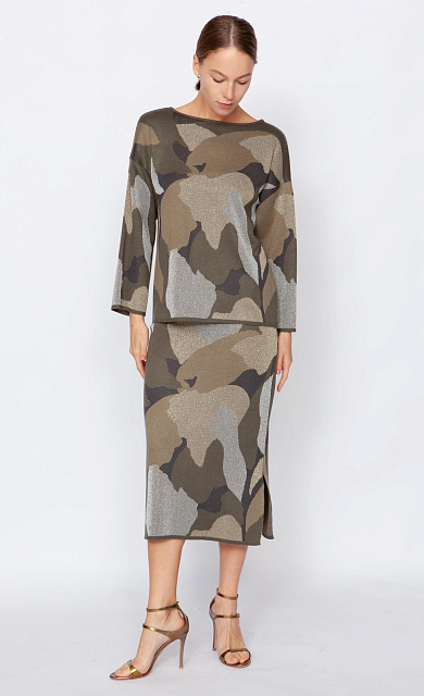  GRIOL. Юбка жен. 350101.33303.3773X Хаки-серый 