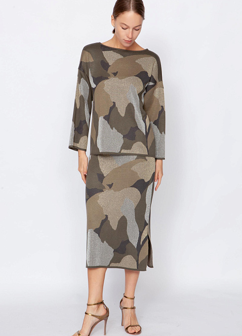  GRIOL. Юбка жен. 350101.33303.3773X Хаки-серый GRIOL