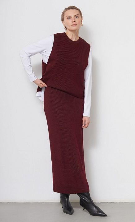  GRIOL. Юбка жен. 350118.33303.4811S Бордово-коричневый 