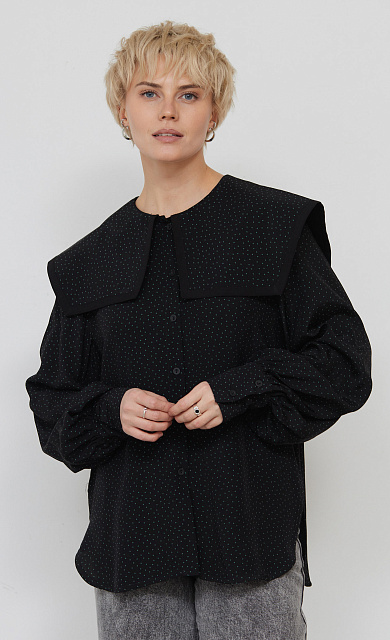 Блузка из вискозы в горошек GRIOL