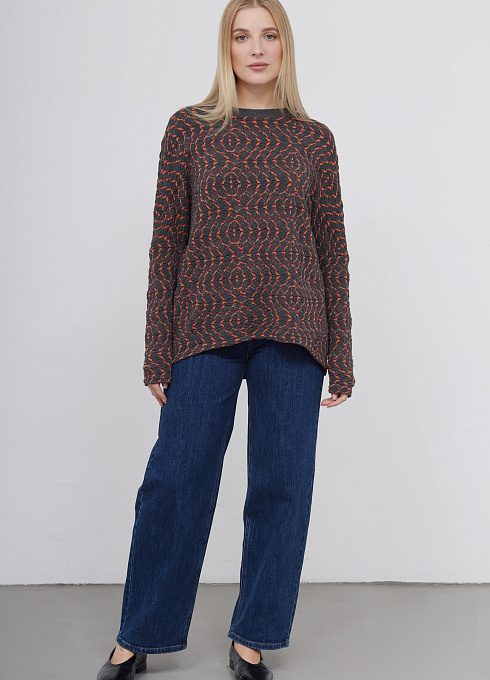  GRIOL. Джемпер жен. 310657ОТБ.03313.7762Y оранжевый/серый GRIOL