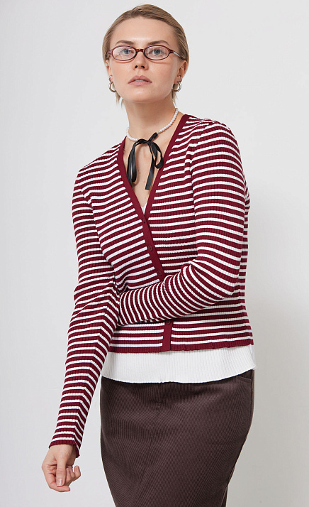 GRIOL. Джемпер жен. 310509.33303.4802S Бордово-молочный GRIOL GRIOL. Джемпер жен. 310509.33303.4802S Бордово-молочный