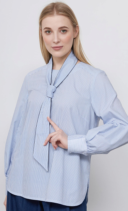 Блузка в полоску с галстуком GRIOL