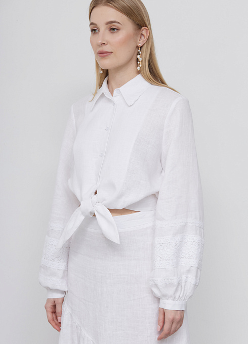 Блузка льняная с декором GRIOL