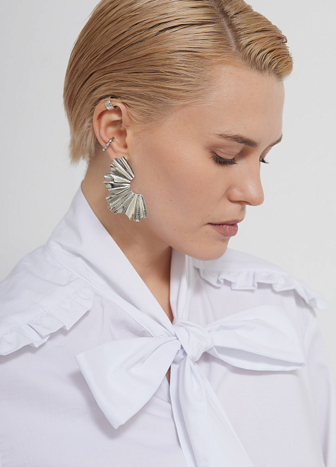 Блуза oversize с воротником-аскот GRIOL