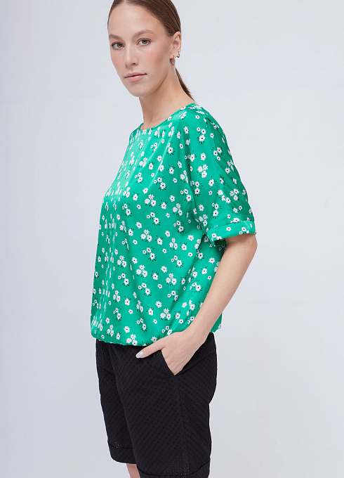 Блузка из атласа на резинке GRIOL