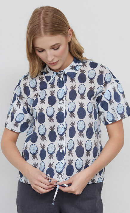 Рубашка из хлопка с принтом GRIOL Рубашка из хлопка с принтом GRIOL