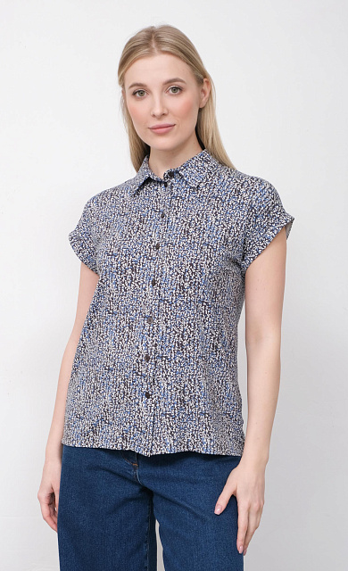 Блузка трикотажная с цветочным принтом GRIOL