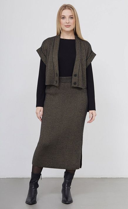  GRIOL. Юбка жен. 350118.33303.3782S Чёрный хаки 