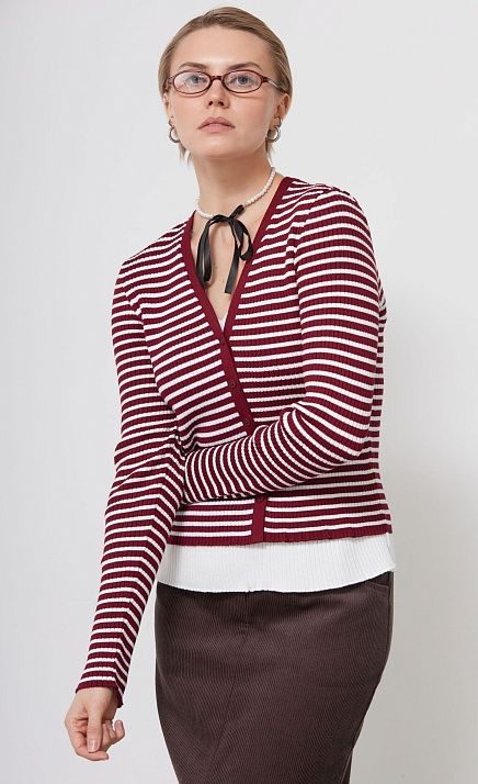  GRIOL. Джемпер жен. 310509.33303.4802S Бордово-молочный 