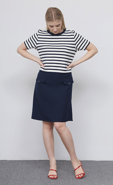  GRIOL. Платье жен. 360258К.6_303.9502S белый/темно-синий 