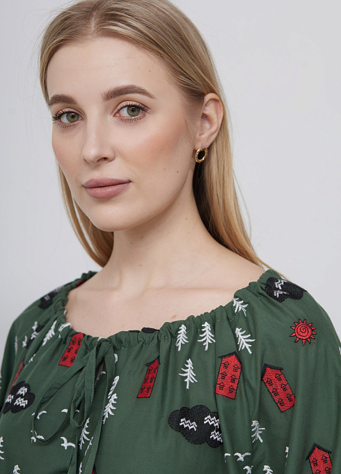 Блузка из хлопка с вышивкой GRIOL
