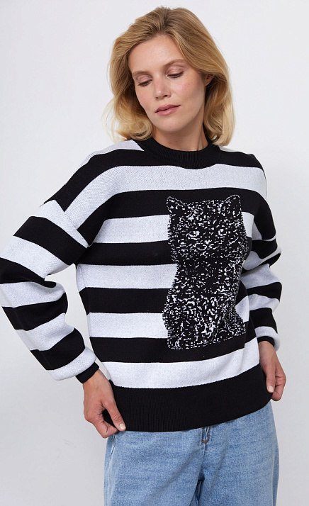 GRIOL. Джемпер жен. 310515.33303.8202SA Чёрно-белый GRIOL GRIOL. Джемпер жен. 310515.33303.8202SA Чёрно-белый