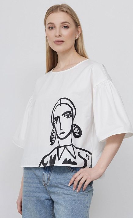 Блузка с печатью и декором GRIOL Блузка с печатью и декором GRIOL