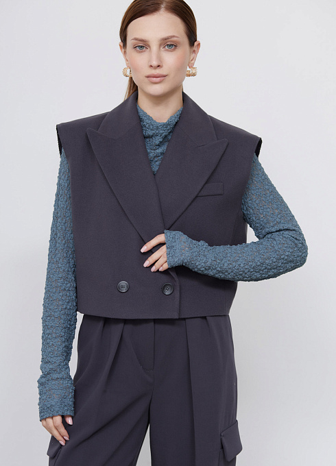  GRIOL. Жилет жен. 388322.11312.7600N Тёмно-серый GRIOL