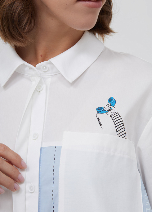 Рубашка oversize с печатью GRIOL