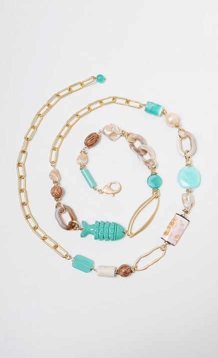 GRIOL. Колье Летучий колабль 2 Бирюзовый GRIOL GRIOL. Колье Летучий колабль 2 Бирюзовый