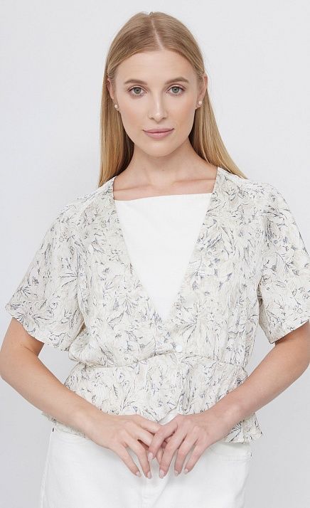 Блузка из шифона с баской GRIOL Блузка из шифона с баской GRIOL