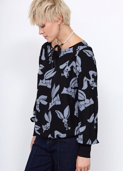 Блуза жен. 311036Г.03312.8278А Черныйсерый  (4)