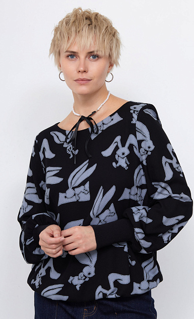 Блуза из вискозы с принтом GRIOL