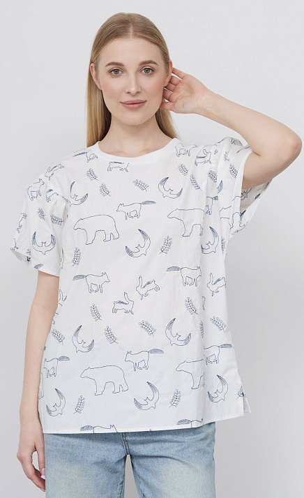 Блузка из хлопка с вышивкой GRIOL