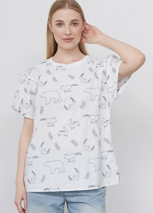 Блузка из хлопка с вышивкой GRIOL