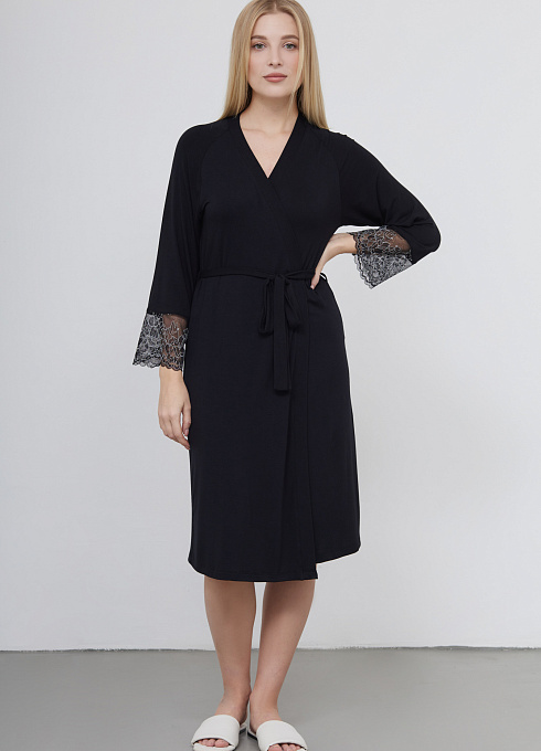  GRIOL. Халат жен. 330428.25513.8200N Черный GRIOL